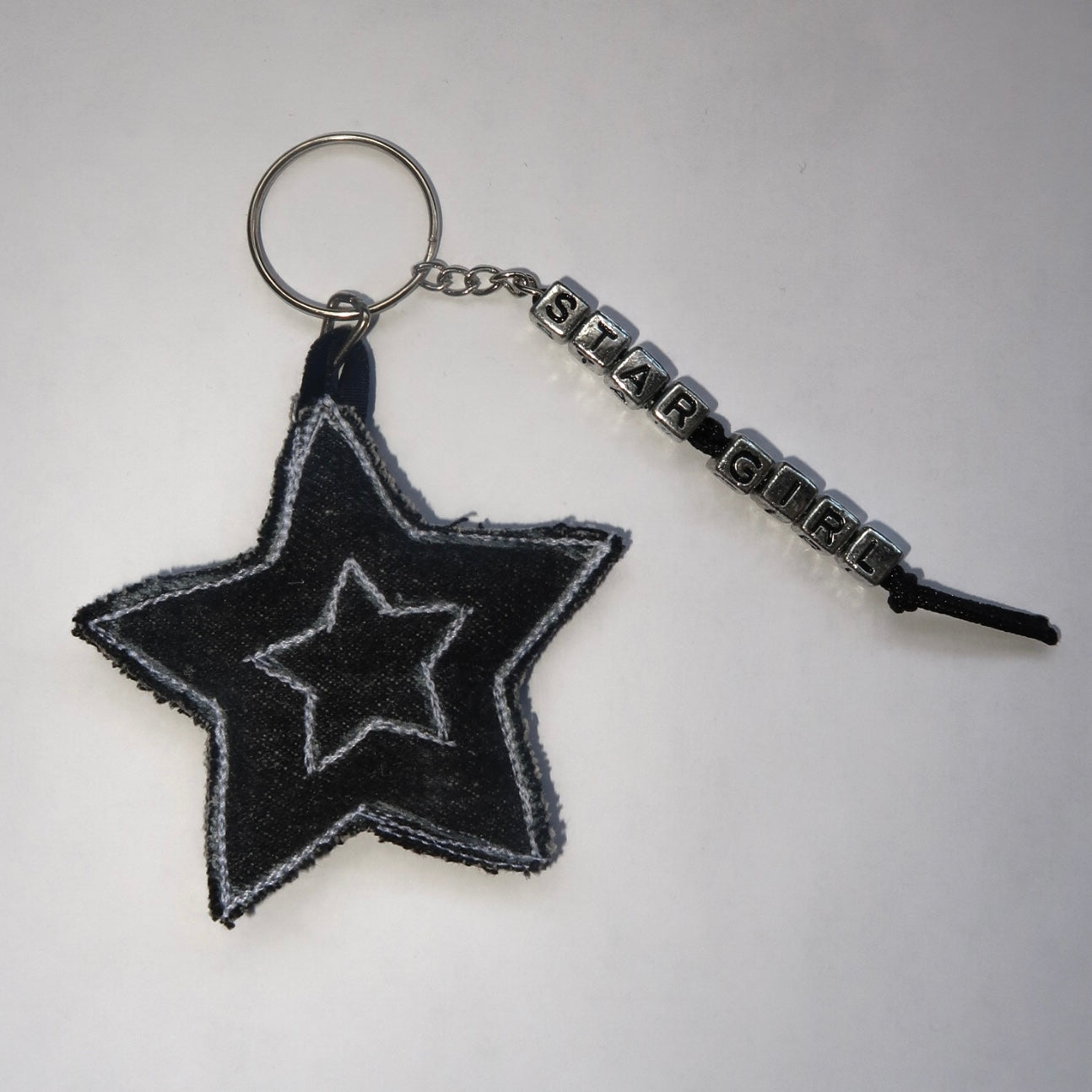 STAR Keychain - Gray Denim