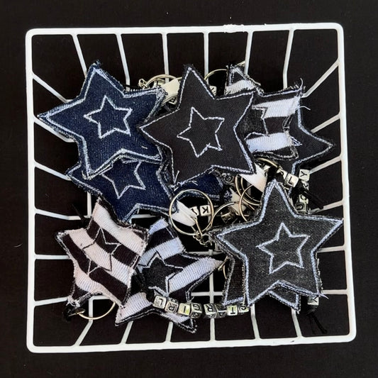 STAR Keychains- Blue Denim